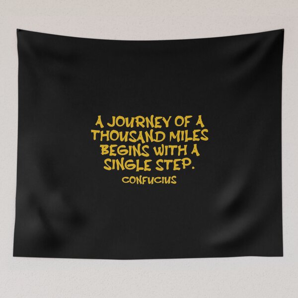 Item preview, Confucius Quote - A Journey Of a Thousand Miles Begins With A Single Step - Wisdom Quote - Gold designed and sold by PhiloJourney.