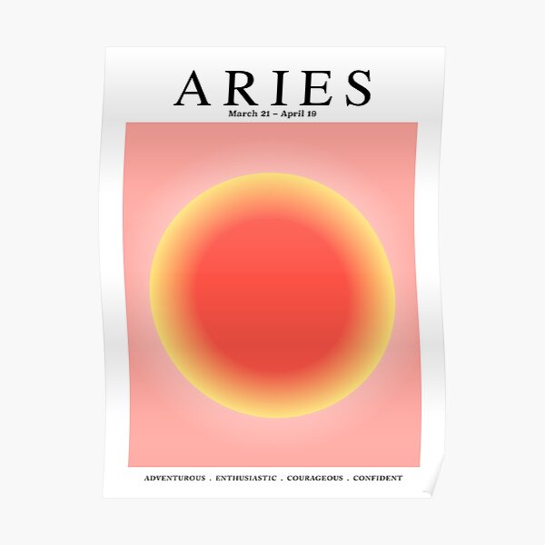 Aries - Astrology Zodiac Aura Gradient Poster