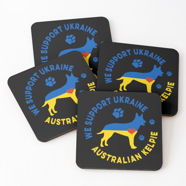 Item preview, Australian Kelpie Ukraine Flag Patriotic designed and sold by Cuddlythopia.
