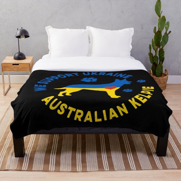 Item preview, Australian Kelpie Ukraine Flag Patriotic designed and sold by Cuddlythopia.
