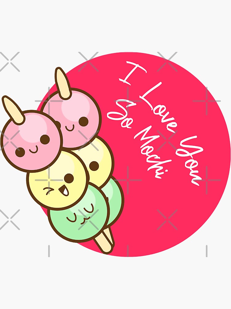 "Love Funny Man Waffles And Mochi Gifts For Everyone" Sticker by