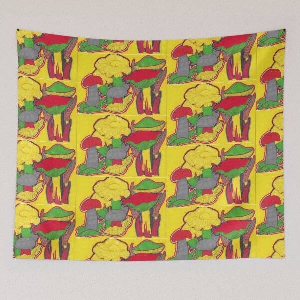 Item preview, Mushrooms on Yellow designed and sold by JaySnellingArt.
