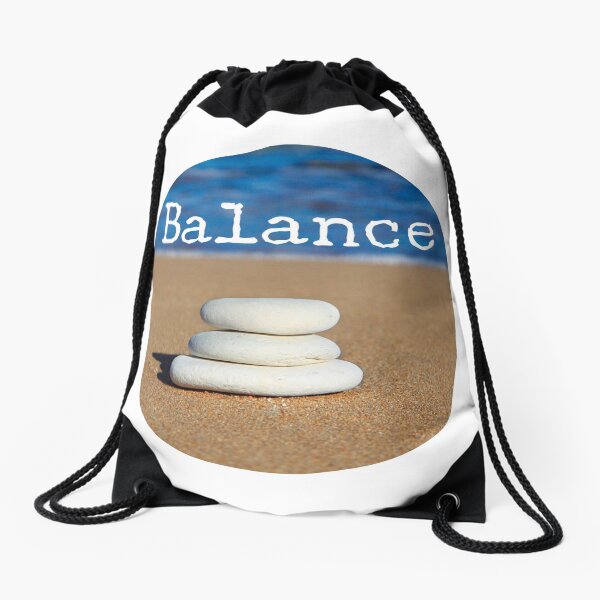 Meditation Quote - Mindful Wall Art Balance Drawstring Bag
