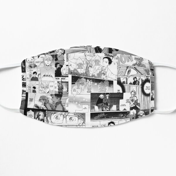 Yuri on ice manga collage Flat Mask