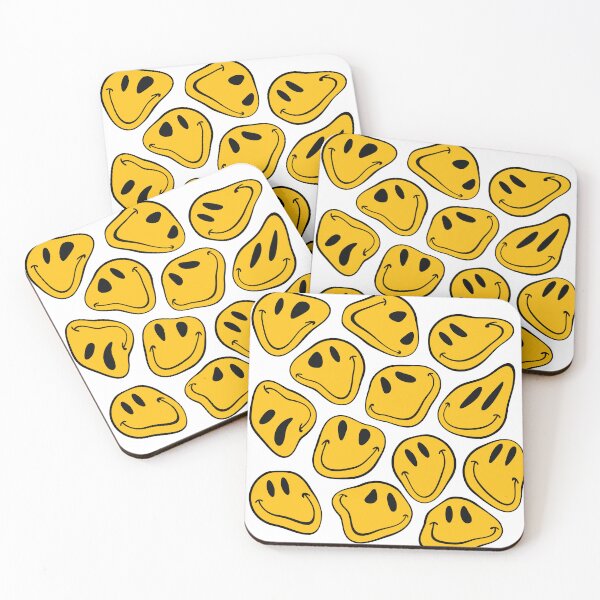 Item preview, Drip Warped Happy Smiley Face background pattern trippy aesthetic designed and sold by MarzStudio.