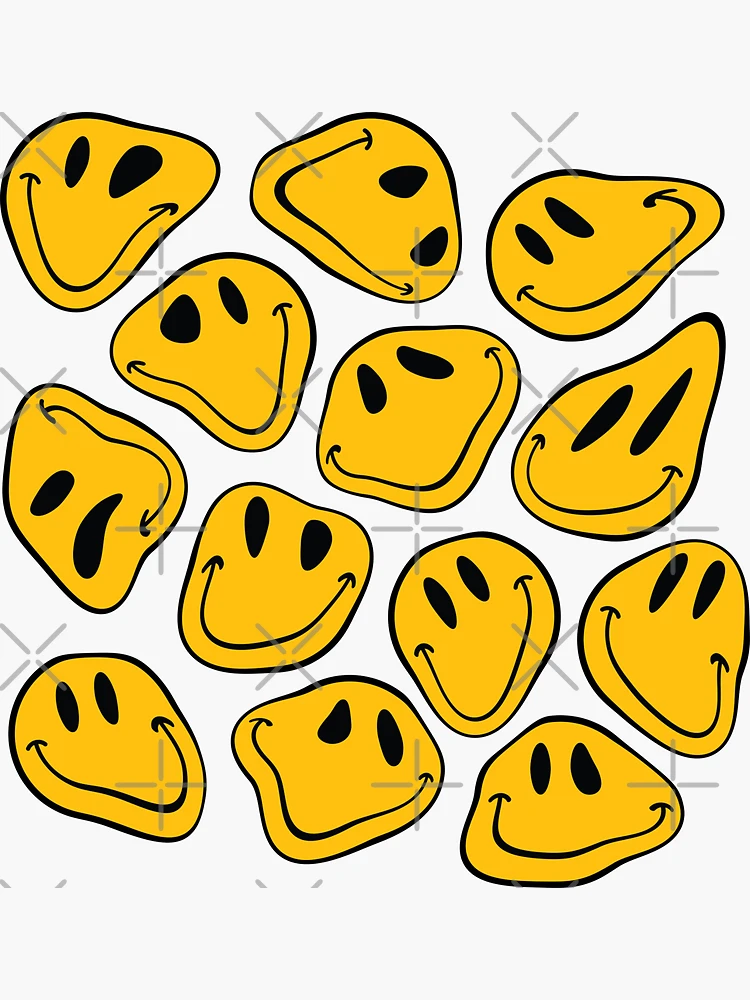 Download Preppy Smiley Face Warped Yellow Wallpaper