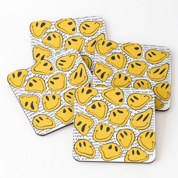 Item preview, Drip Warped Happy Smiley Face background pattern trippy aesthetic designed and sold by MarzStudio.