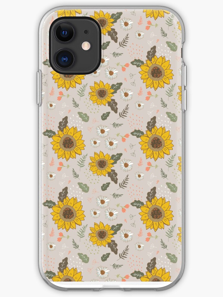Painted Golden Yellow Daisies on soft sage green iphone 11 case Painted Golden Yellow Daisies on soft sage green iphone 11 case