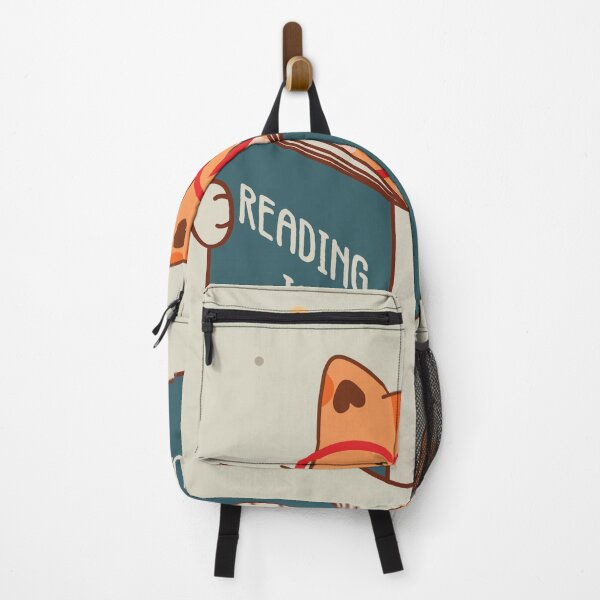 Item preview, Reading is a ticket to Adventure, Cute Cat design, Kitty reader, bookworm designed and sold by Cheeky Companions.