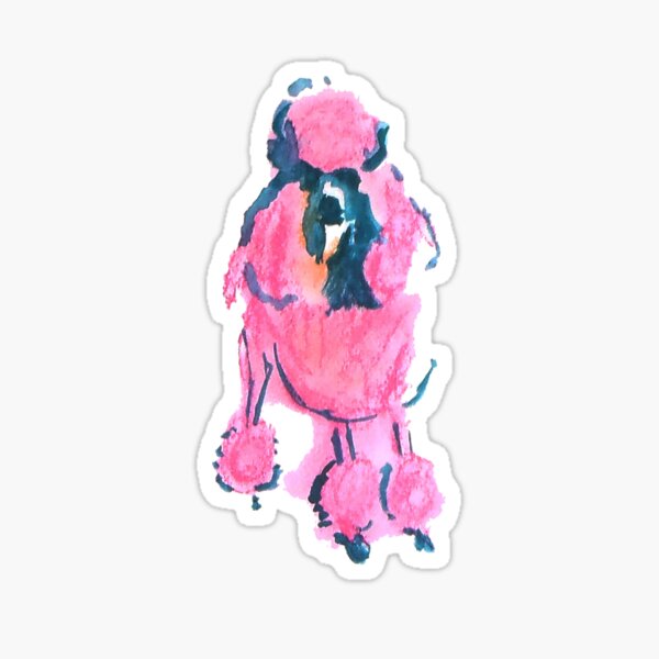 Pink Poodle Sticker