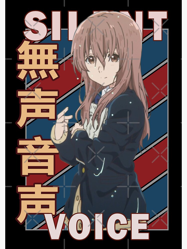 Shoko Nishimiya A Silent Voice Koe No Katachi Retro Blue Red Design Spiral Notebook By