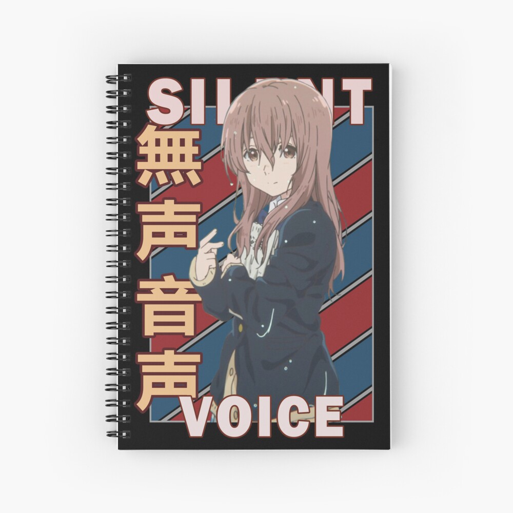 Shoko Nishimiya A Silent Voice Koe No Katachi Retro Blue Red Design Spiral Notebook By