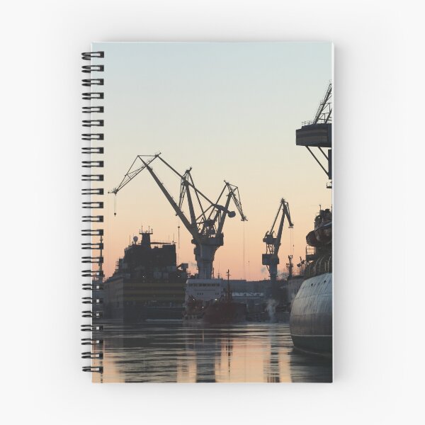 Item preview, silhouettes of ships and portal cranes designed and sold by mrivserg.