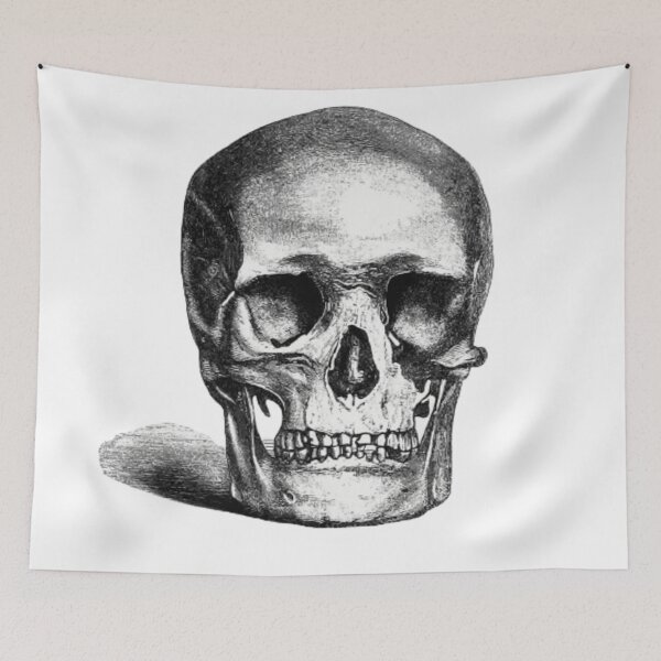 Item preview, Vintage European style skull Scary Dark Man Spooky Horror Bones Rock Gothic Occult Punisher Black Cotton Adult designed and sold by BestDesign87.