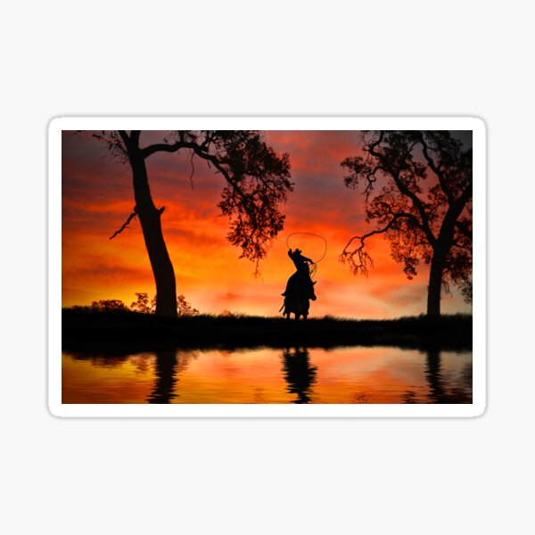 Item preview, Roping Cowboy Country Western Sunset  designed and sold by Stephanie Laird.