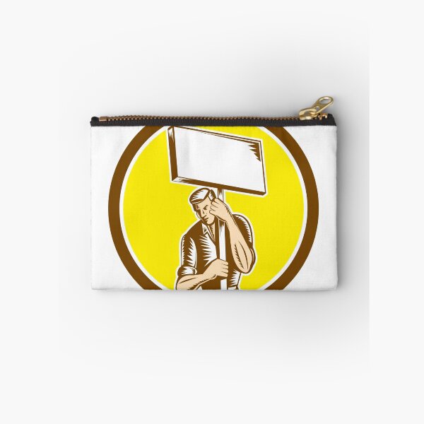 Item preview, Protester Activist Union Worker Placard Sign Woodcut designed and sold by patrimonio.