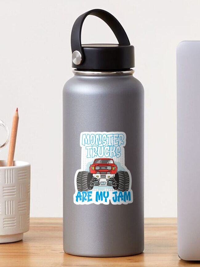 Monster Trucks Are My Jam Monster Truck Lover Water Bottle by