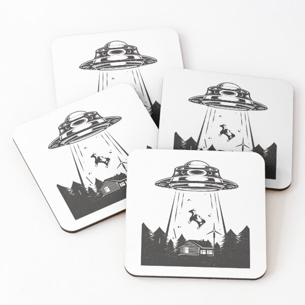 Item preview, UFO abducting a cow from a farm designed and sold by AyoubShop55.