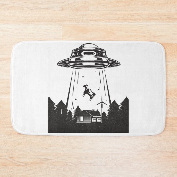Item preview, UFO abducting a cow from a farm designed and sold by AyoubShop55.