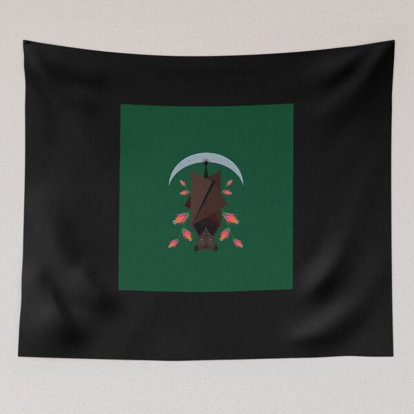 Item preview, Malayan Flying Fox With Moon - Dark Green Essential designed and sold by tiffinygraham2.