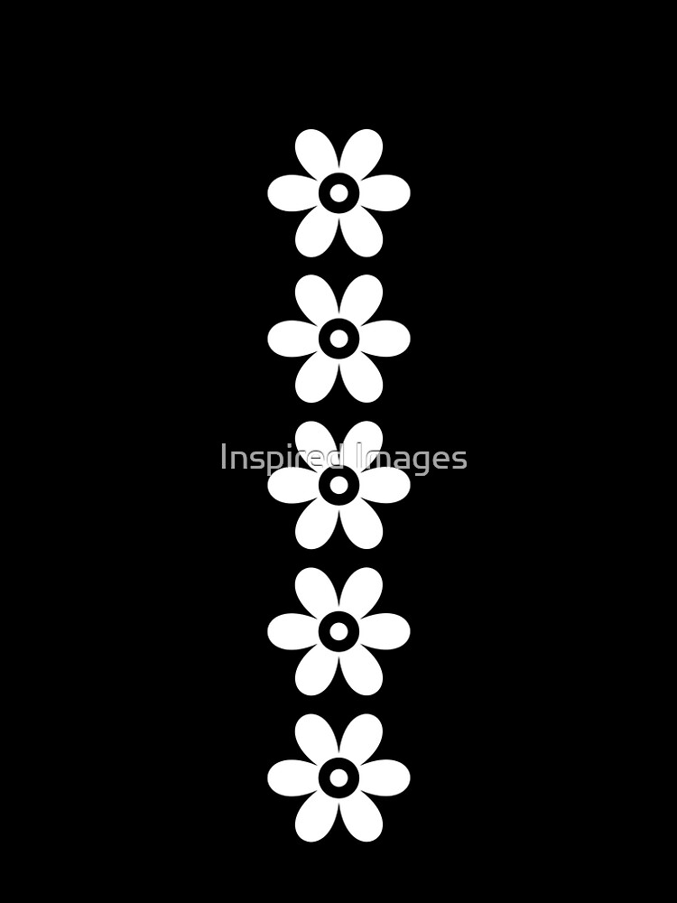 Thumbnail 4 of 4, A-Line Dress, Black & White - Retro Daisy Flower - 60s Mod designed and sold by Inspired Images.