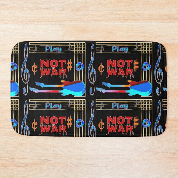 Item preview, PLAY GUITAR NOT WAR  - GEOMETRIC ABSTRACT MUSIC PEACE & LOVE SLOGAN. designed and sold by Ralek.