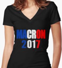 Macron For President Of France Women's Fitted V-Neck T-Shirt