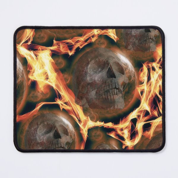 Item preview, skulls in fire Scary Dark Man Spooky Horror Bones Rock Gothic Occult Punisher designed and sold by BestDesign87.