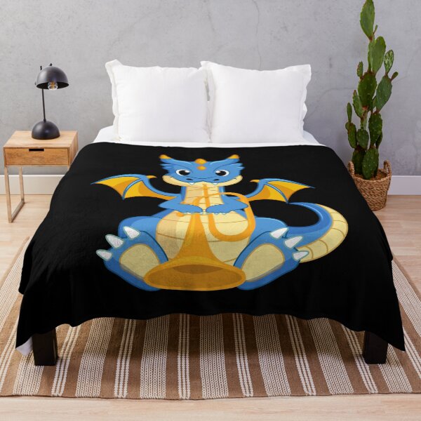 Artikelvorschau, Drache, der Trompete spielt, lustiges gutes Drachen-Trompeten-Liebhaber-blaues Design entworfen und verkauft von pedrored369.