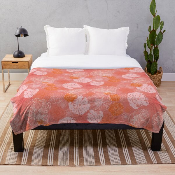 Aperçu de l'œuvre Jardin de roses romantique en roses + orange, répétition florale créée et vendue par Melissa  MacMichael Art + Design.