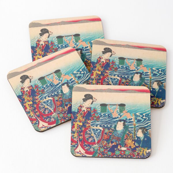 Item preview, Genji Crossing the Oi River by Utagawa Yoshitora (1862) designed and sold by allhistory.