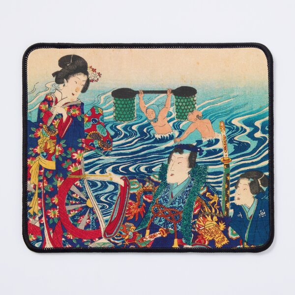 Item preview, Genji Crossing the Oi River by Utagawa Yoshitora (1862) designed and sold by allhistory.