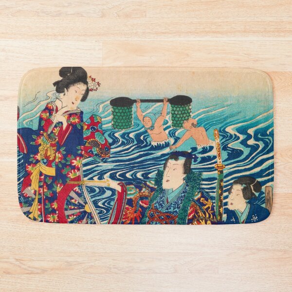 Item preview, Genji Crossing the Oi River by Utagawa Yoshitora (1862) designed and sold by allhistory.
