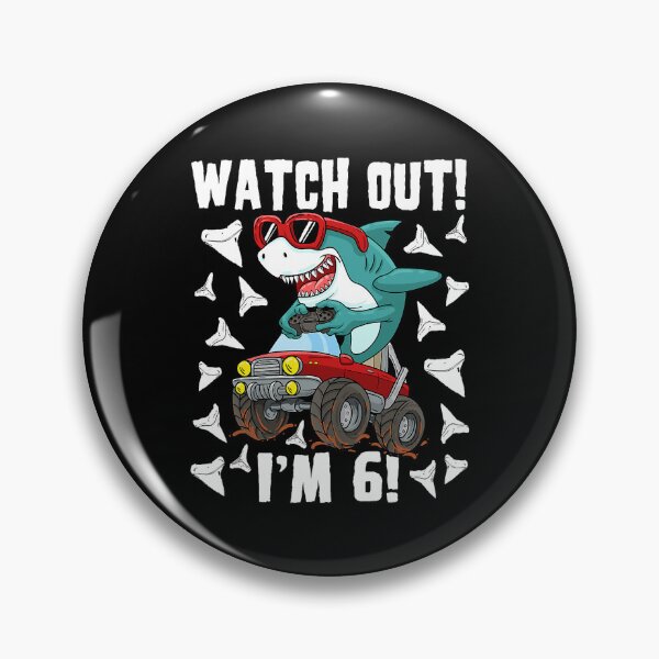 Item preview, Watch Out Im 6 - 6 Years Old 6th Birthday Shark  Monster Truck Gamer designed and sold by PerkinsAarav.