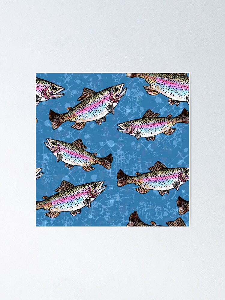 Trout Fly Fishing - Trout Biting a Fly Lure Adventures Sticker for Sale by  Cedinho