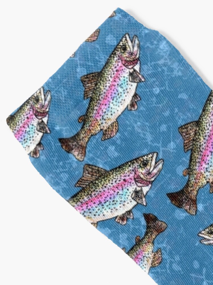 Rainbow Trout Fish Pattern - Denim Blue Leggings for Sale by  Michelebuttons