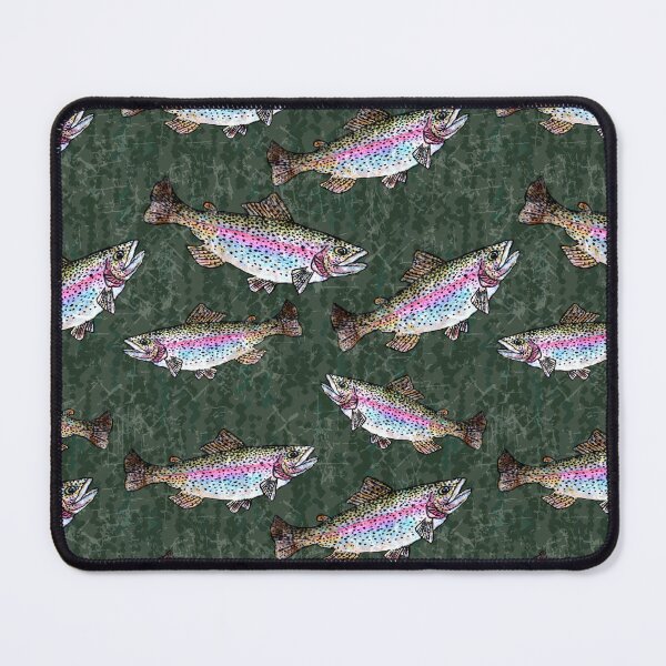 Item preview, Rainbow Trout Fish Pattern - Hunter Green designed and sold by Michelebuttons.