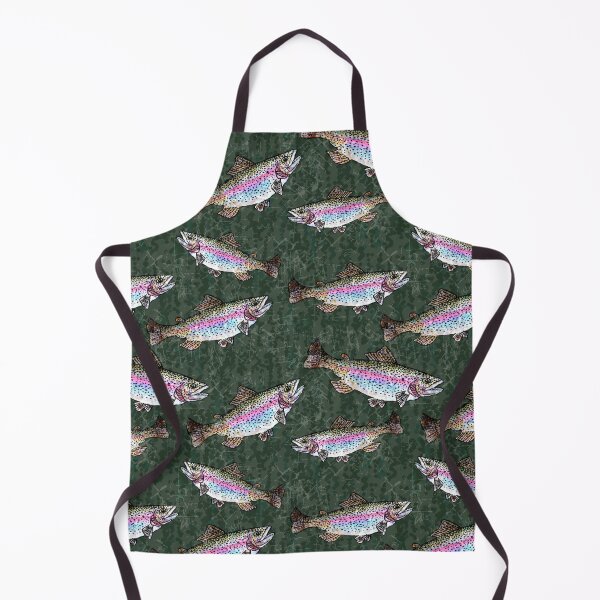 Item preview, Rainbow Trout Fish Pattern - Hunter Green designed and sold by Michelebuttons.
