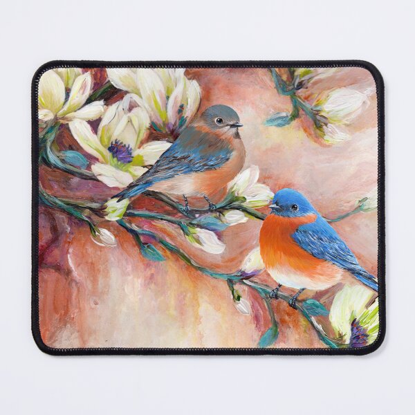 Item preview, Eastern Bluebird Couple and magnolia designed and sold by Roy & Tiffany.
