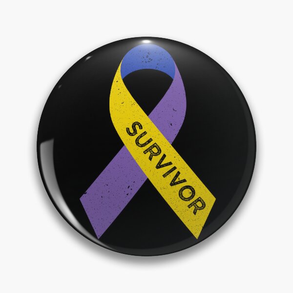 Item preview, Bladder Cancer Awareness Survivor Wear Marigold Blue Purple Ribbon Vintage designed and sold by cssdru.