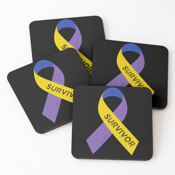 Item preview, Bladder Cancer Awareness Survivor Wear Marigold Blue Purple Ribbon Vintage designed and sold by cssdru.