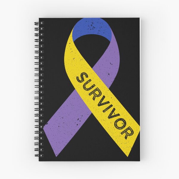 Item preview, Bladder Cancer Awareness Survivor Wear Marigold Blue Purple Ribbon Vintage designed and sold by cssdru.
