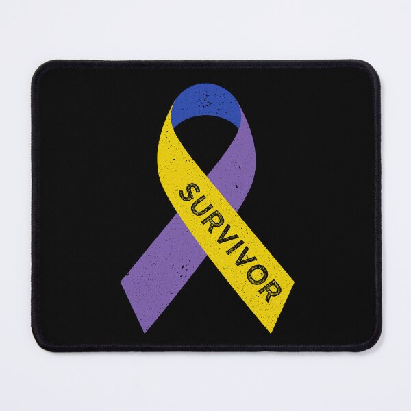 Item preview, Bladder Cancer Awareness Survivor Wear Marigold Blue Purple Ribbon Vintage designed and sold by cssdru.