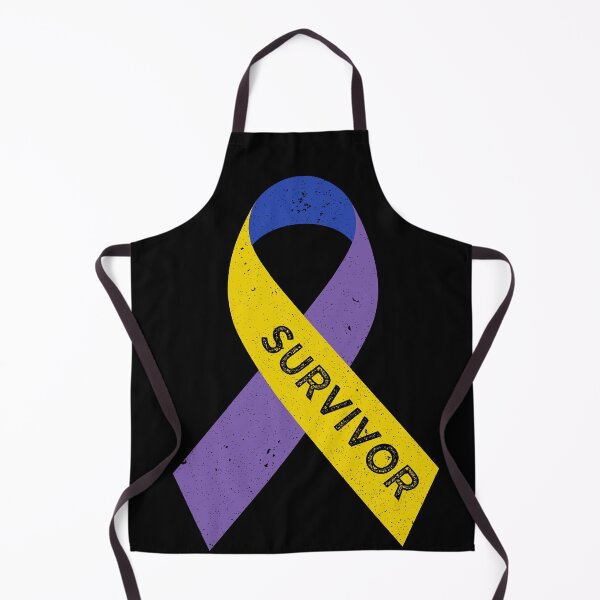 Item preview, Bladder Cancer Awareness Survivor Wear Marigold Blue Purple Ribbon Vintage designed and sold by cssdru.