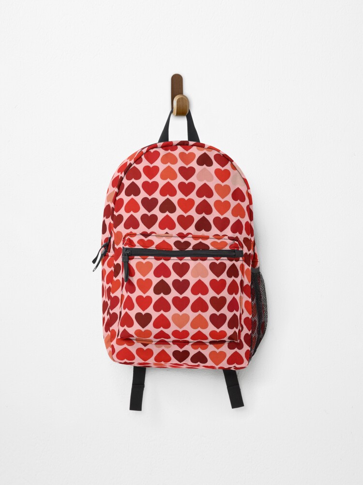 Thumbnail 1 of 3, Backpack, Cute Red Hearts - Pattern designed and sold by TheEndlessStore.