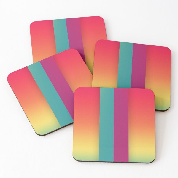 Abstract & Colorful Gradient Geometric Composition Coasters (Set of 4)
