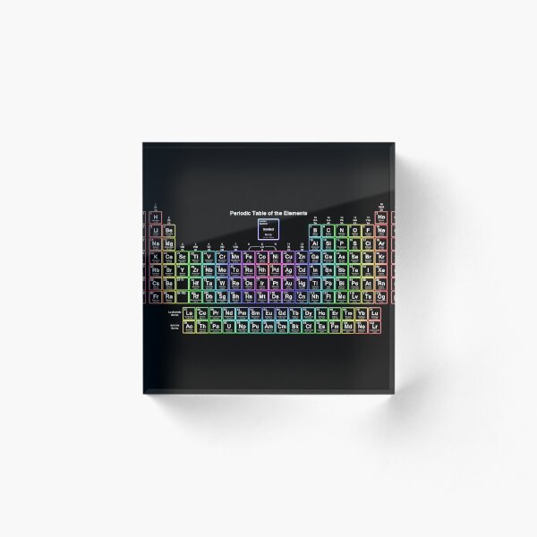 Neon Rainbow Periodic Table Acrylic Block
