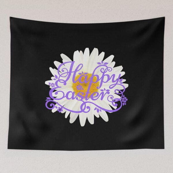 Item preview, Happy Easter Daisy (Purple on Black) designed and sold by PawsitiveMum.