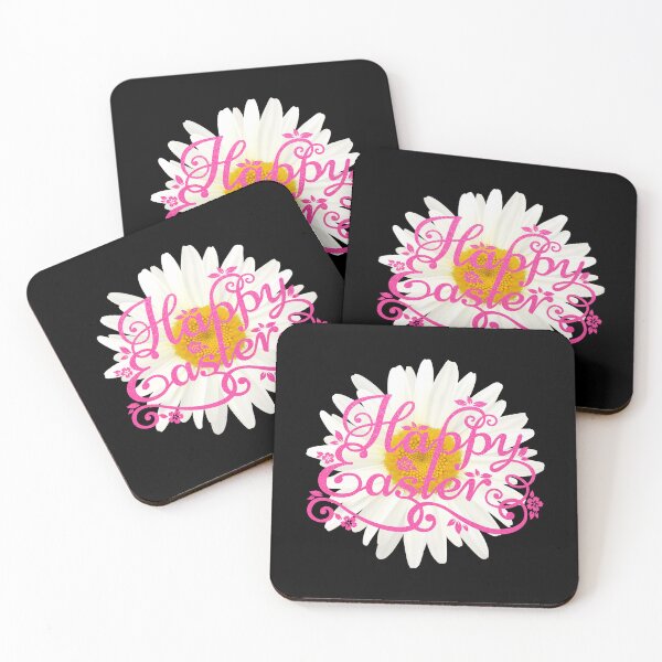 Item preview, Happy Easter Daisy (Pink on Black) designed and sold by PawsitiveMum.
