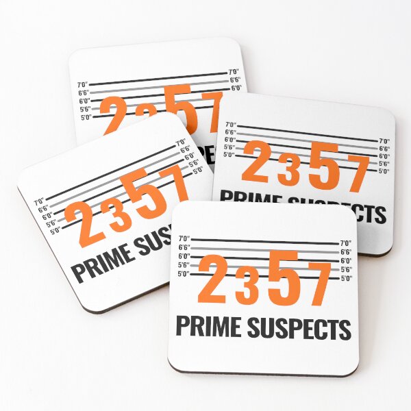 Item preview, Math Teacher Gift - Prime Suspects - Math Geek, Nerd, Mathematics, Statistics, Data Science designed and sold by jadedscientist.